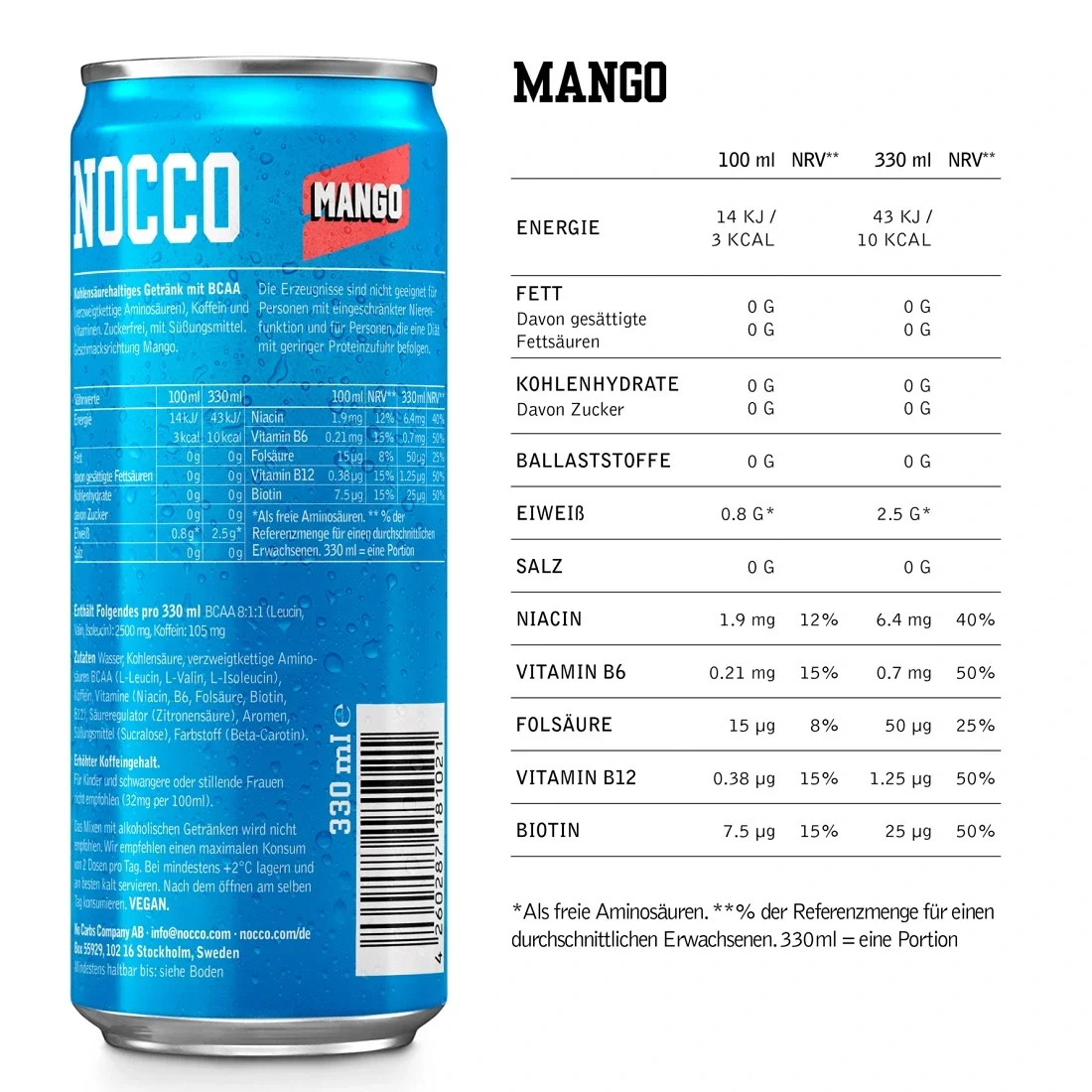 NOCCO BCAA Drink 24x330ml